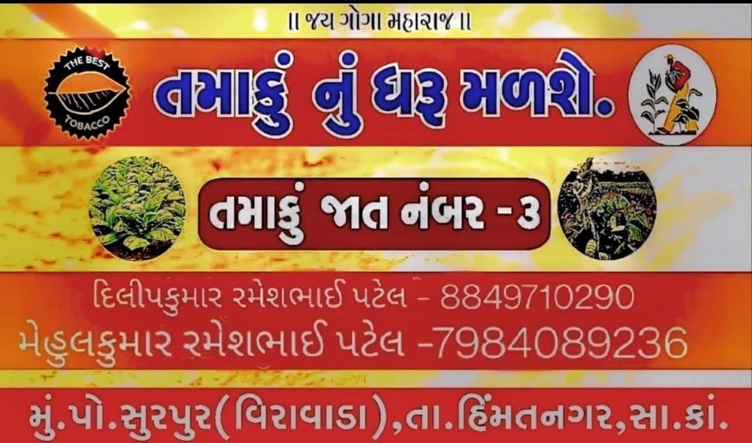 *તમાકુ નું ઘરુ હાજર સ્ટોકમાં મળશે.....