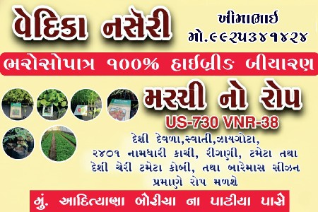 vedika narsari farm 
9925341424