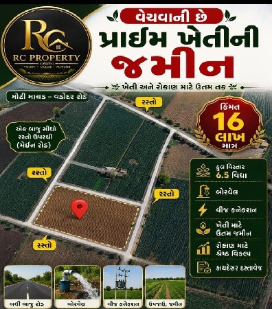 ખેતીની જમીન વેચવા ની છે.