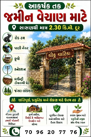 ફાર્મ હાઉસ માટે સાસણમાં બગીચો