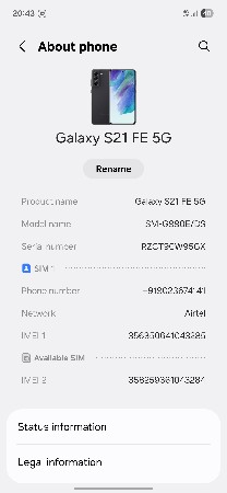 samsang s21 fe 5g